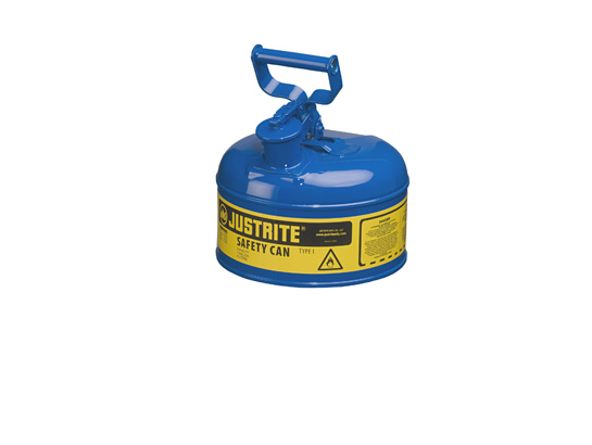 Type I Steel Safety Can for flammables, 1 gallon (4L), S_S flame arrester, self-close lid BLUE