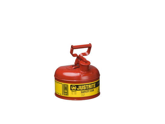 Type I Steel Safety Can for flammables, 1 gallon (4L), S_S flame arrester, self-close lid RED
