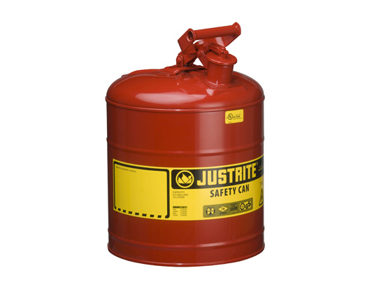Type I Steel Safety Can for flammables, 5 gallon (19L), S_S flame arrester, self-close lid RED